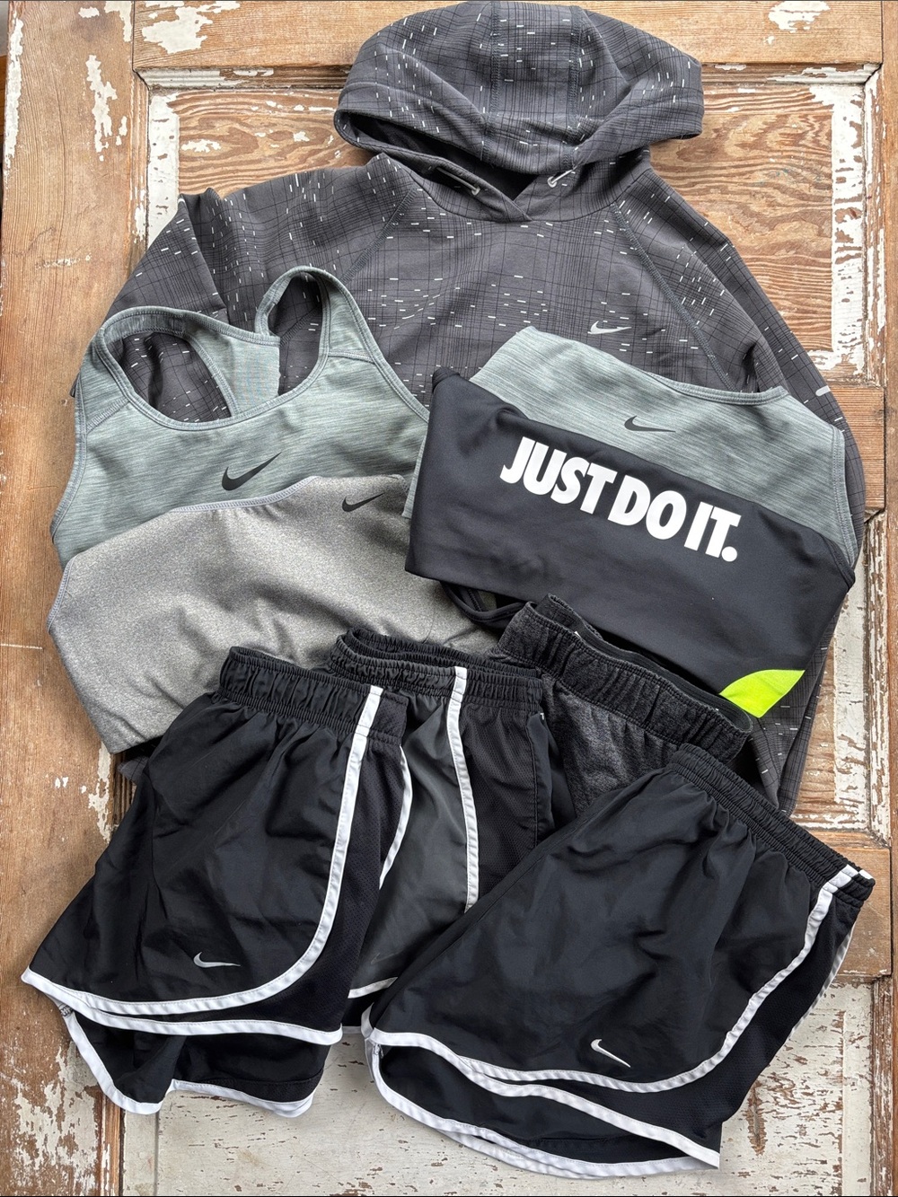 Nike Black & Gray Activewear Size M Running shorts sports bras